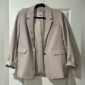 Abercrombie & Fitch Women's Beige Single-Button Blazer